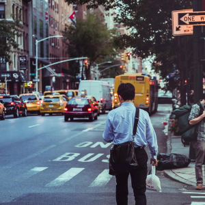 Image of someone walking on the street